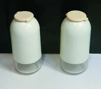 Tupperware Salt & Pepper Shakers #2314A- Vintage 4   Tall White And Tan • $17.50