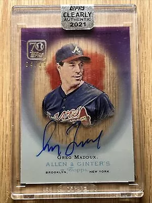 2021 Topps Clearly Authentic Greg Maddux AUTO 4/10  Allen & Ginter • $199