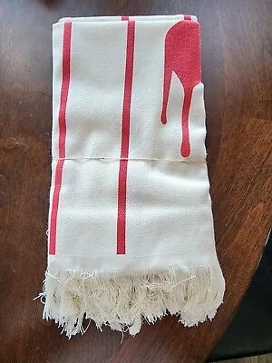 New Makers Mark Bar Towel Wax Seal Logo 30  X 48  Red/White Stripe F/S • $10.99