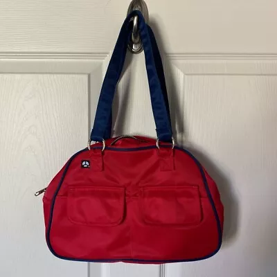 Yak Pak Vintage Brooklyn NY Nylon Tote Bag Purse Blue Red 90s Durable Pockets • $20