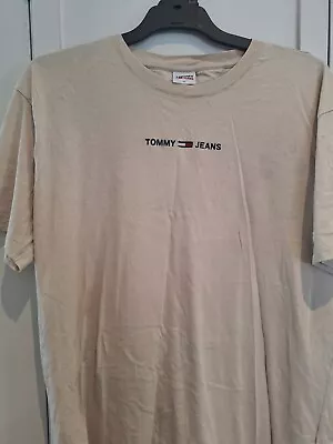 Mens Tshirt Tommy Hilfiger Sz Xl Beige Cotton Exc Cond. • $10