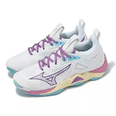 Mizuno Wave Momentum 3 White Purple Women Volleyball Sports Shoes V1GC2312-37 • $139.99