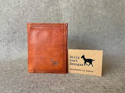 Leather Wallet Trifold WM3 Tri-fold Cash Cards Handmade Goat Leather Billy Goat • $25.44