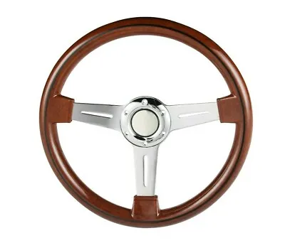  Boat Steering Wheel W/ Adapter 3 Spoke Boats With 3/4  Tapered Key Marine Wood • $129.99