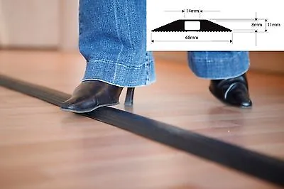 £16.95 • Buy Black Rubber Floor Cable Wire Cover Tidy Protector Safety Trunking Ramp Standard