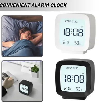 $13.18 • Buy LCD Alarm Clock Temperature And Humidity Display Small Night Light Home Decor AU