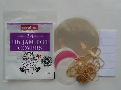 £2.99 • Buy Pack Of 24 Jam Pot Covers, Labels & Wax Circles For 1 Lb Jar By Caroline