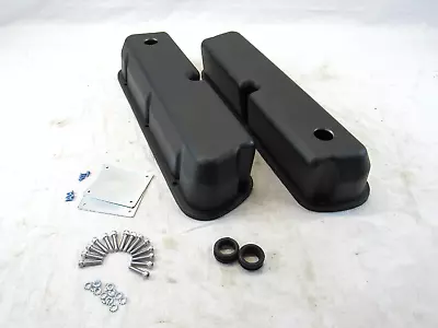 SBF Ford 289 302 5.0L Aluminum Valve Covers Smooth W/ Hole Black E41206BK • $89.99