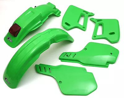 UFO Kawasaki Motocross Enduro KDX 200 1989 - 1994 Plastic Kit OEM Colours Green • $198.92