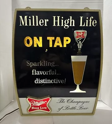 Rare Vintage Miller High Life Pouring Beer Motion Lighted Sign - Works Great! • $599.99