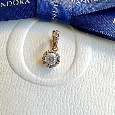 $49 • Buy Authentic Pandora Rose Gold Timeless Elegance CZ Halo Pendant Charm #380379CZ