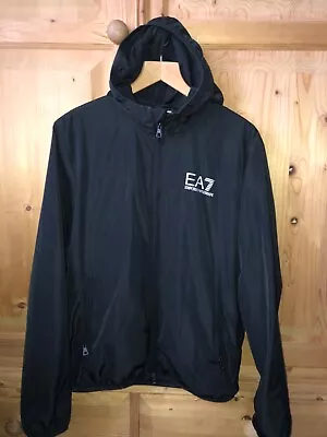 Mens Ea7 Armani Jacket Coat Black Windbracker Size Medium  “” • £55