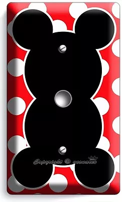 Mickey Mouse Ears Polka Dots Light Dimmer Vd Cable Wall Plate Cover Baby Nursery • $17.99