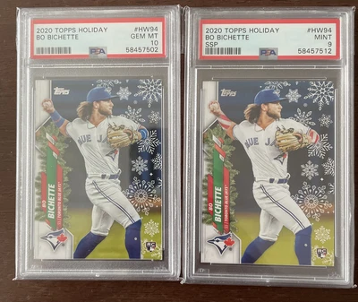 $24.99 • Buy Bo Bichette Topps Holiday Rookie PSA Graded Lot GEM MT 10 MT 9 SSP Candy Cane