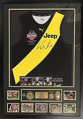 $1290 • Buy DUSTIN MARTIN Signed Jumper Richmond 2020 AFL Premiers + Medals FRAMED COA