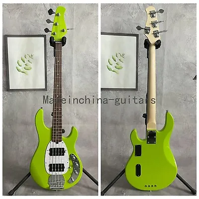4 String Green Electric Bass Guitar Basswood Body Active Pickups Maple Neck • $279