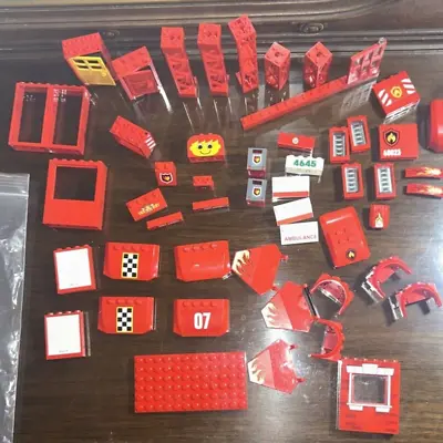 LEGO City: FIRE Lot Of 40 Pcs Fire Station Decorated Bricks And Panels Stickers • $0.99