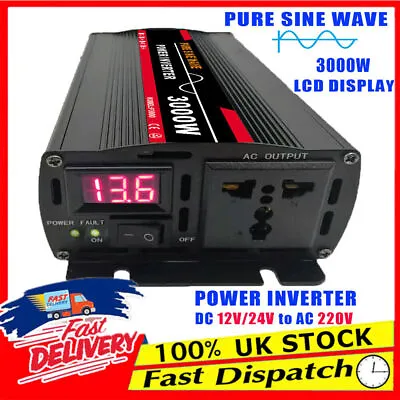 3000W-12000W Pure Sine Wave Solar Power Inverter DC 12V To AC 220V UPS Charger • £70.43