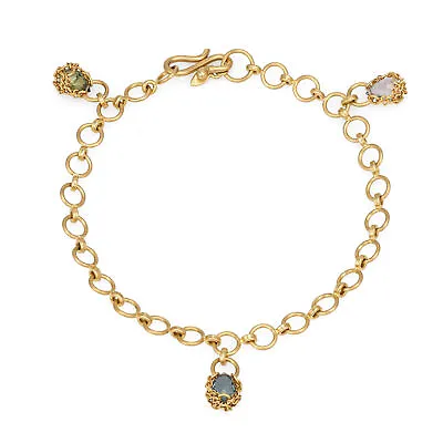 $1475 • Buy Anthony Nak Quartz Charm Bracelet Estate 18k Yellow Gold 7  Fine Jewelry