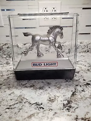 Budweiser Bud Light Vintage 1980's Clydesdale Silver Horse In  Acrylic Case • $19.95