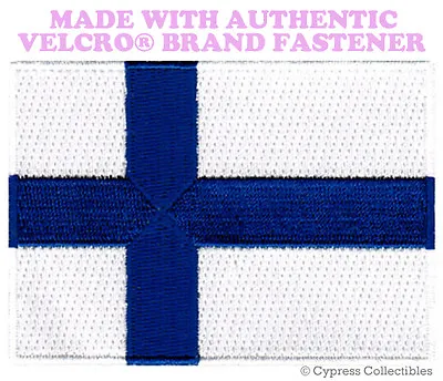 FINLAND FLAG PATCH FINNISH EMBLEM EMBROIDERED EMBLEM W/ VELCRO® Brand Fastener • $5.95