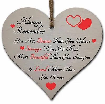 Handmade Wooden Hanging Heart Plaque Gift For Someone Special Inspirational Gift • £3.49