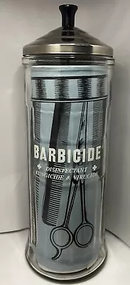 VTG Glass Barber Barbicide Disinfecting Jar NIB W/ All Paperwork! Ex Condition • $25.49