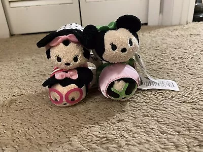 Disney Minnie Mouse Tsum Tsum Mini Plush Lot Of 4 Polka Dot Glasses Vacation • $7