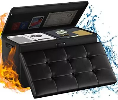  Storage Ottoman BenchFireproof Folding Storage 30 X 15 X 15 Inches Black • $88.85