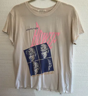 David Bowie T Shirt Men M Serious Moonlight Tour 1983 Single Stitch Vintage • $99