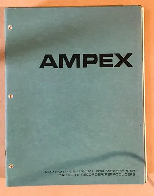 Ampex Micro 10 Micro 20 Cassette Player Service Manual *Original* #2 • $19.97