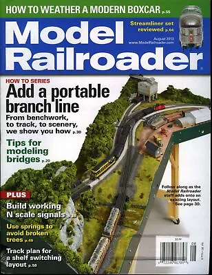 Model Railroader Magazine August 2013 Add A Portable Branch Line • $4.99