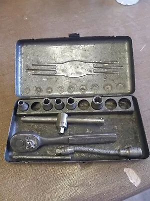 Old Vintage Craftsman USA 1/4  Drive SAE Socket ToolBox =V= Series • £57.84