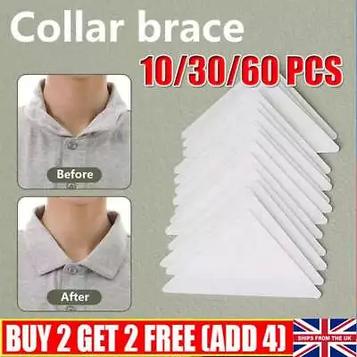 10/30/60PCS PVC Collar Anti-Warping Edge Shaper No Curl Collar Shirt Extenders • £4.19