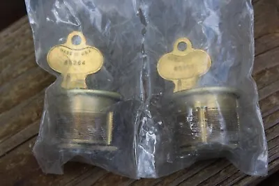 Vintage USA Marks Mortise Cylinder Locks Polished Brass 2 Keys Made In USA! • $34.99