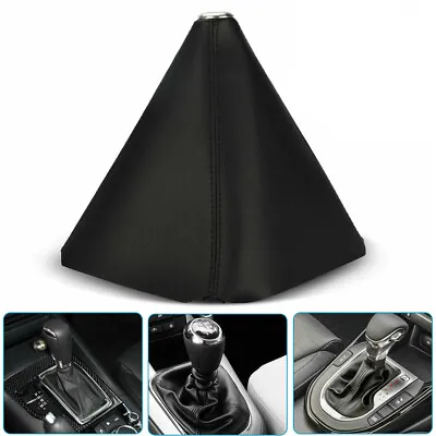 $22.10 • Buy Car Gear Shift Knob Shifter Boot Cover Black PVC Leather Universal Accessories