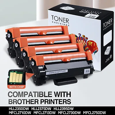 $52.95 • Buy 4x Toner Cartridges TN2450 For Brother Laser Printer HL-L2350DW L2375DW L2395DW