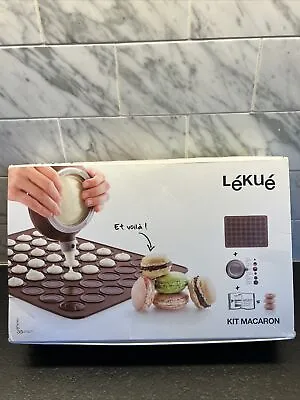 LEKUE Macaron Kit Maker Decorating Pen Piping Silicone Baking Sheet Mat EUC! • $14.99