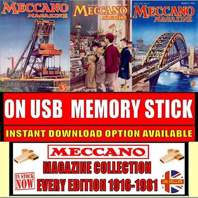 Over 650 Meccano Magazine Rare PDFcollection EVERY ISSUE 1916-81 USB STICK NEW • £13.22