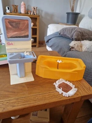 £7 • Buy Vintage 1970’s Pedigree Sindy Doll House Furniture - Bathroom Orange Bath + Box