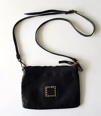 Campomaggi Teodorano Black Genuine Leather Crossbody Bag • $372.41