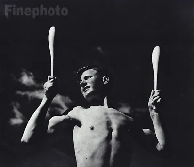 1933/88 Vintage HERBERT LIST German Semi Nude Male Exercise Pins Photo Art 11x14 • $126.13