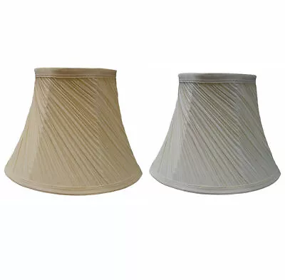 Table Lamp Shade 12  Mushroom Swirl Pleated Fabric Cream & Champagne Yellow • £13.99