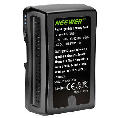 $123.49 • Buy 190Wh 14.8V 13200mAh V-Lock Battery Camcorder Broadcast Replacement Brick