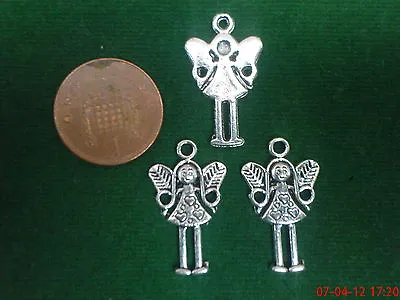 10 Fairy Charms - Antique Silver - Angel Little Girl Hearts Cute  • £2.95