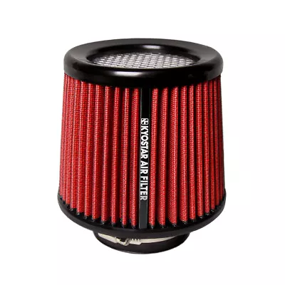 Red High Flow Inlet 3 Inch 76mm Cold Air Intake Cone Replacement Dry Air Filter  • $32.59