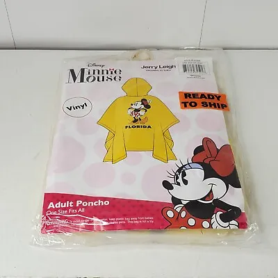 Disney Minnie Mouse Rain Poncho Adult Size NEW! Factory Sealed Vinyl Yellow • $12.99