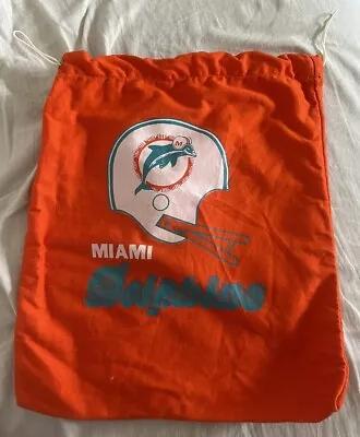 Vintage 1970s-80s Miami Dolphins 16” X 14” Drawstring Bag • $40