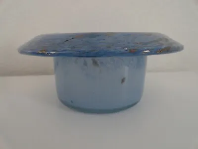 Vasart Glass. Blue And Gold Bowl. Signed. • £12.99