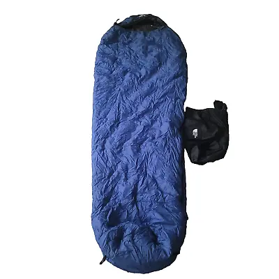 $54.95 • Buy North Face Polarguard 3D Sleeping Bag Blue Black Long 90 X33  Mummy Thunderhead